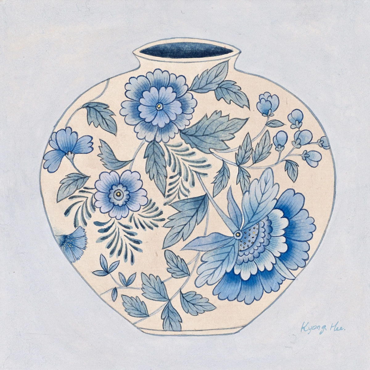 달항아리그림_Blue