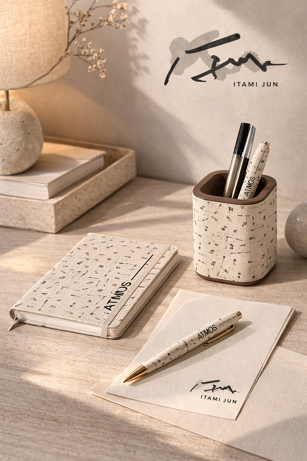 'The Draft' 만년필 & 가죽 데스크 매트 세트